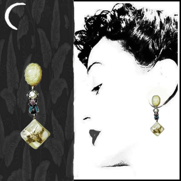 Vintage Butterfly Dangle Earrings Made With Lucite, One of a Kind - Picture 1 of 9